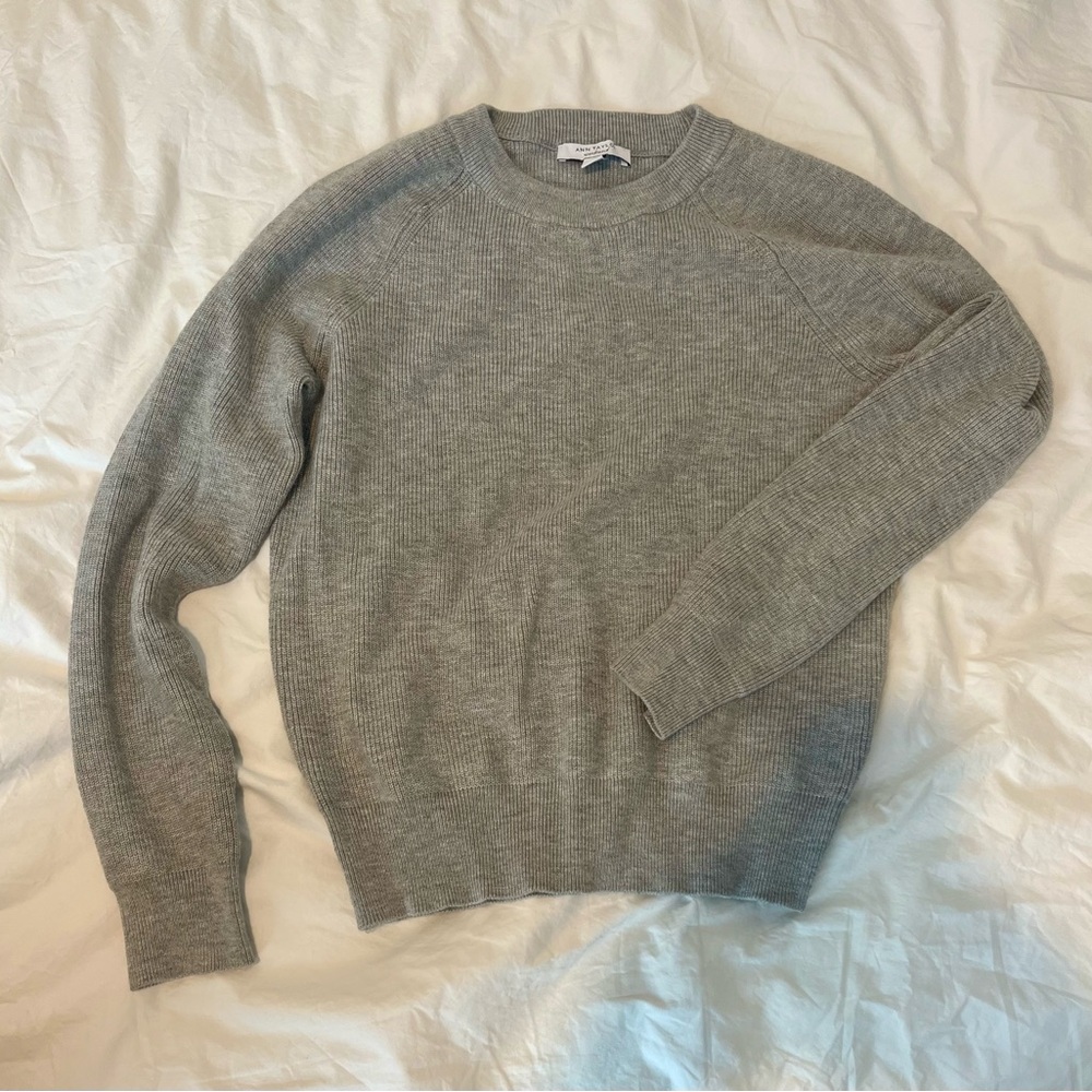 Ann Taylor Weekend Gray Crewneck Sweater